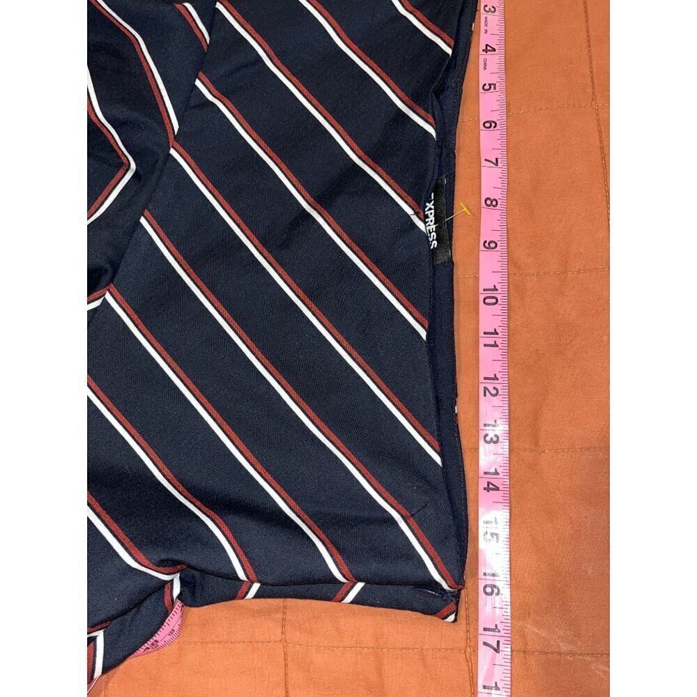 NWT Express Womens Striped Ruffle Mini Skirt Size 12 - Picture 6 of 7